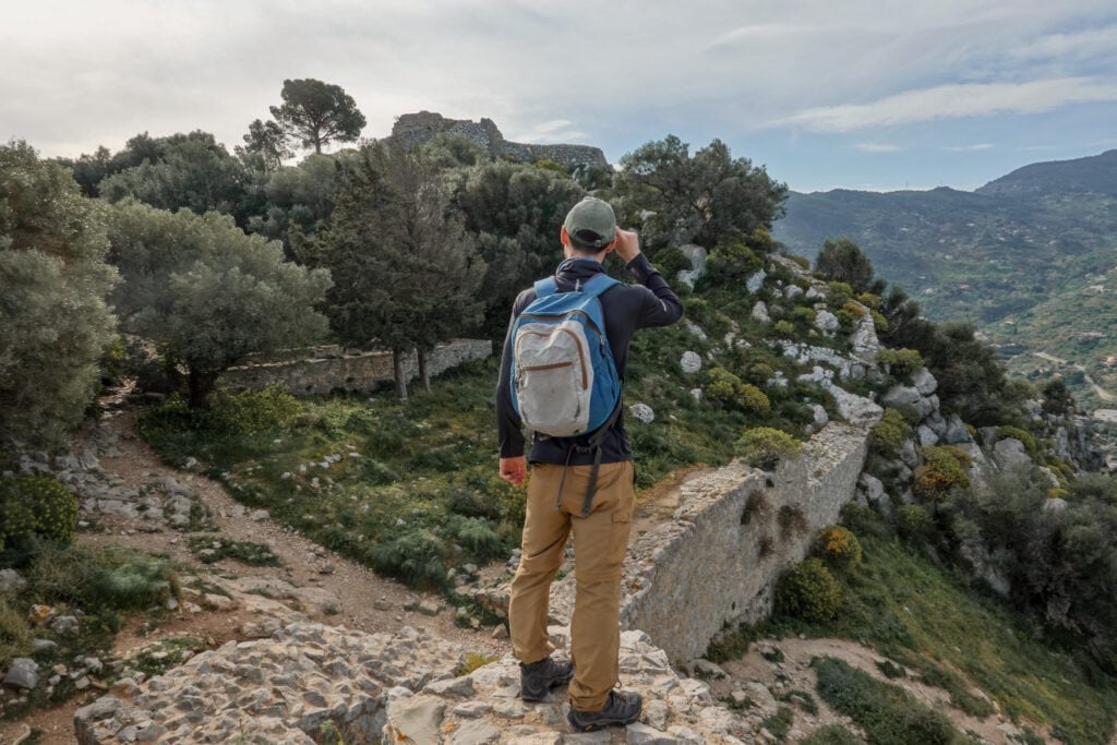 Dan near the top of the Rocca di Cefal&ugrave; hike