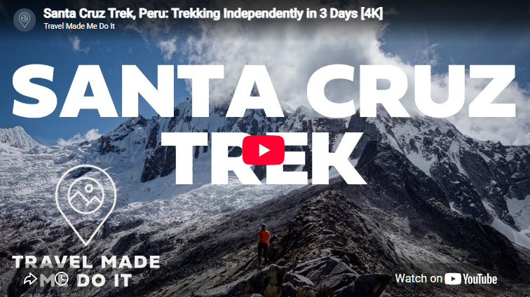 Beck stands at the foot of a mountain during the Santa Cruz Trek in Peru