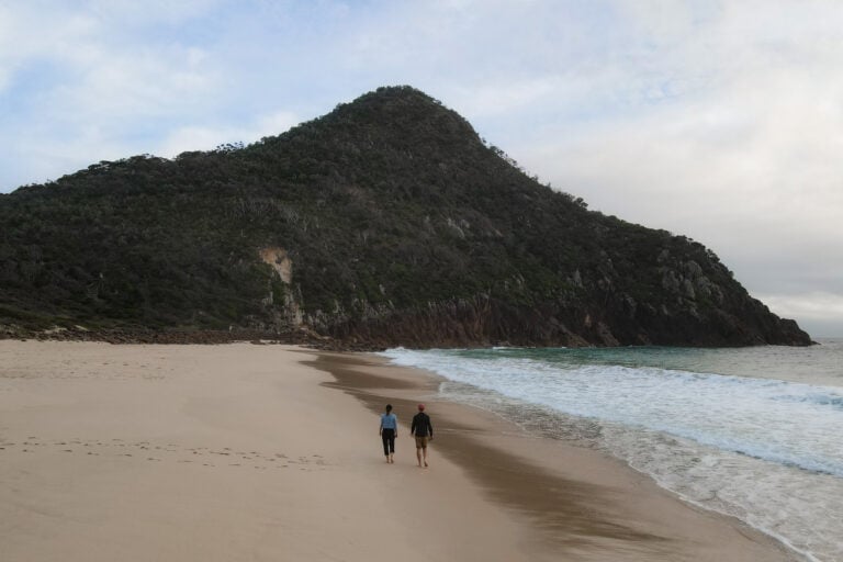 Dan and Beck on the Tomaree Coastal Walk looking at Tomaree Headland Summit