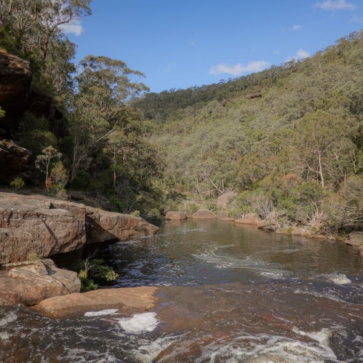 A large flowing creek creates a natural pool called Jingga Pool