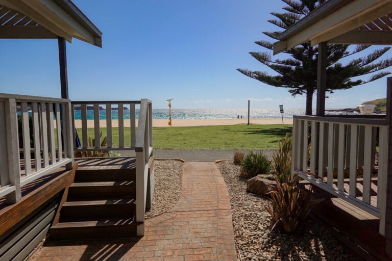 Views from cabins at Kendalls on the Beach Holiday Park in Kiama