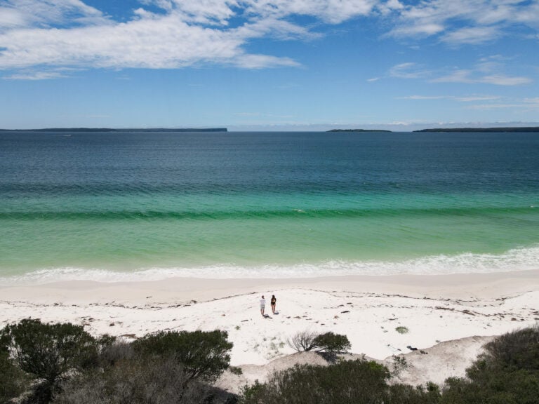 Aerial shot of Hyams Beach