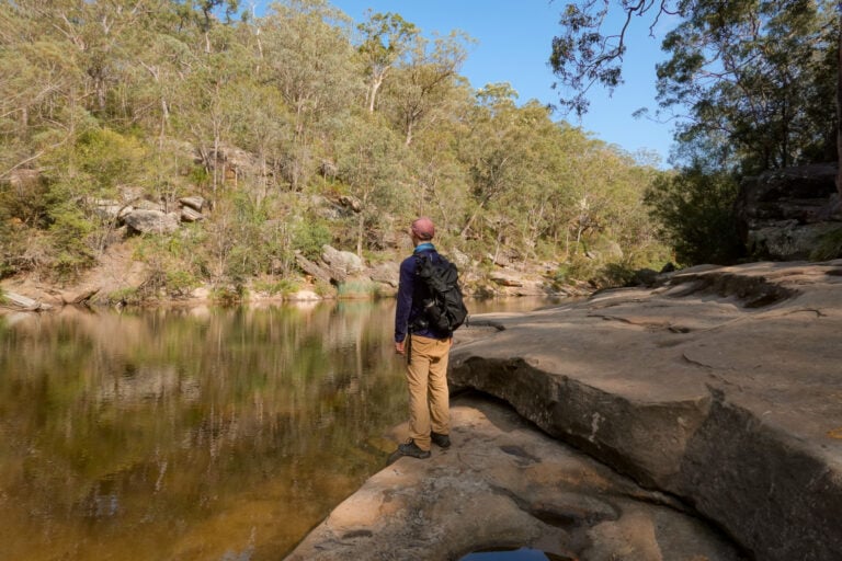 Dan stands at a natural swimming hole called Jellybean Pool in the Glenbrook area of the Blue Mountains