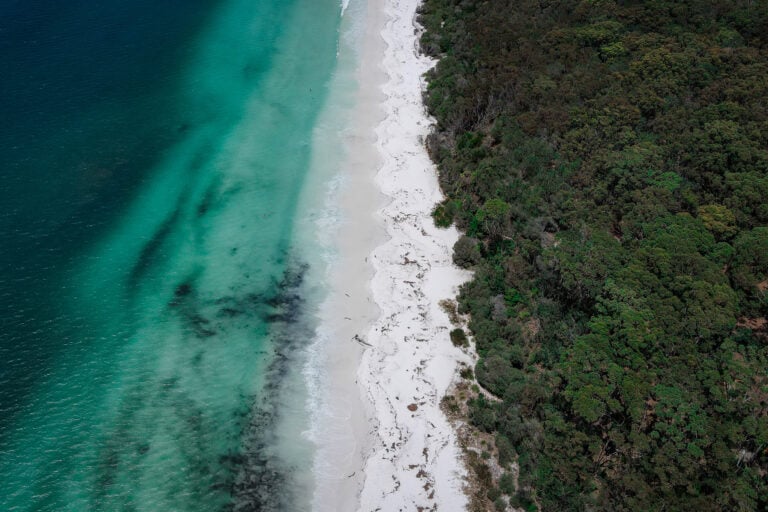 Drone shot of Hyams Beach
