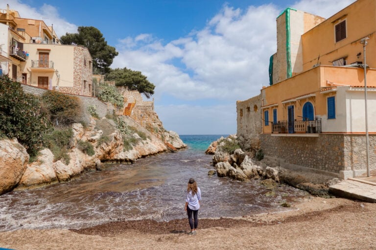 Beck stands within a small cove called Caletta Sant'Elia