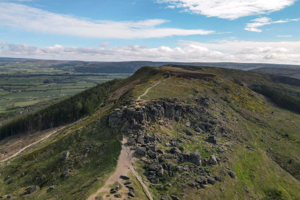 A large collection of sandstone crags known as the Wainstones