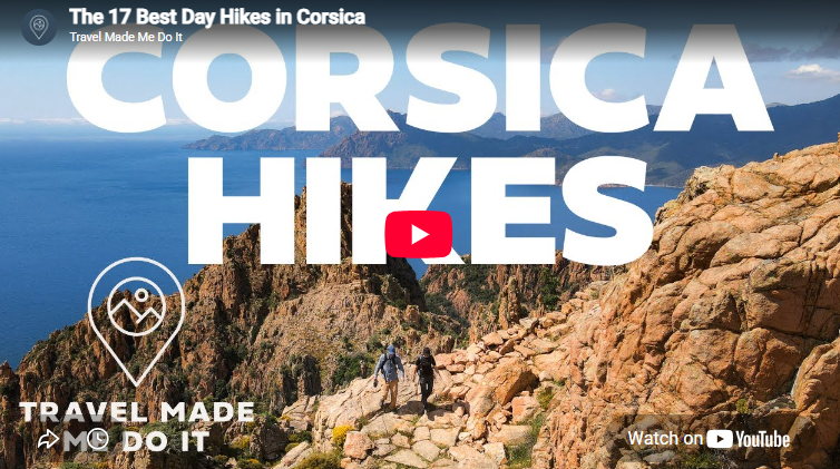 Dan and Beck walk on a hiking trail in Corsica