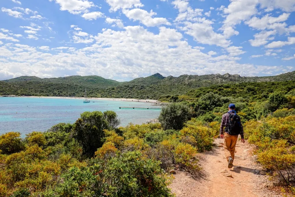 Dan walks on a coastal trail in Corsica called Sentier des Douaniers Saint-Florent