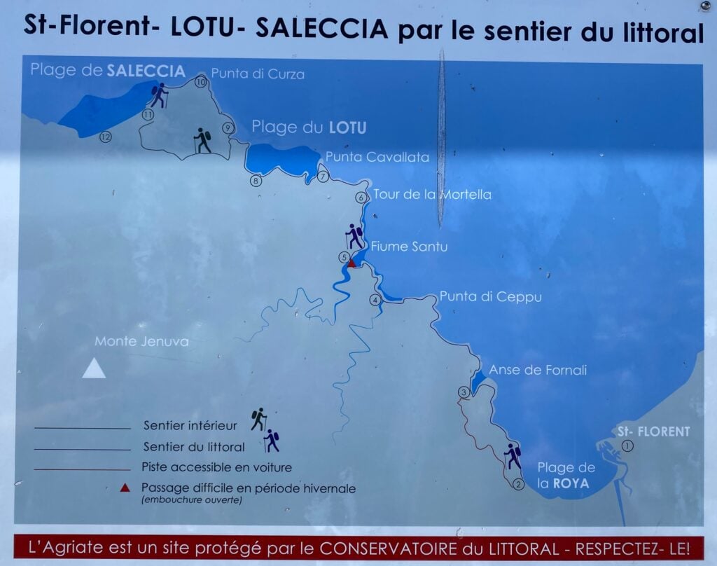 A map of Sentier des Douaniers Saint-Florent in Corsica