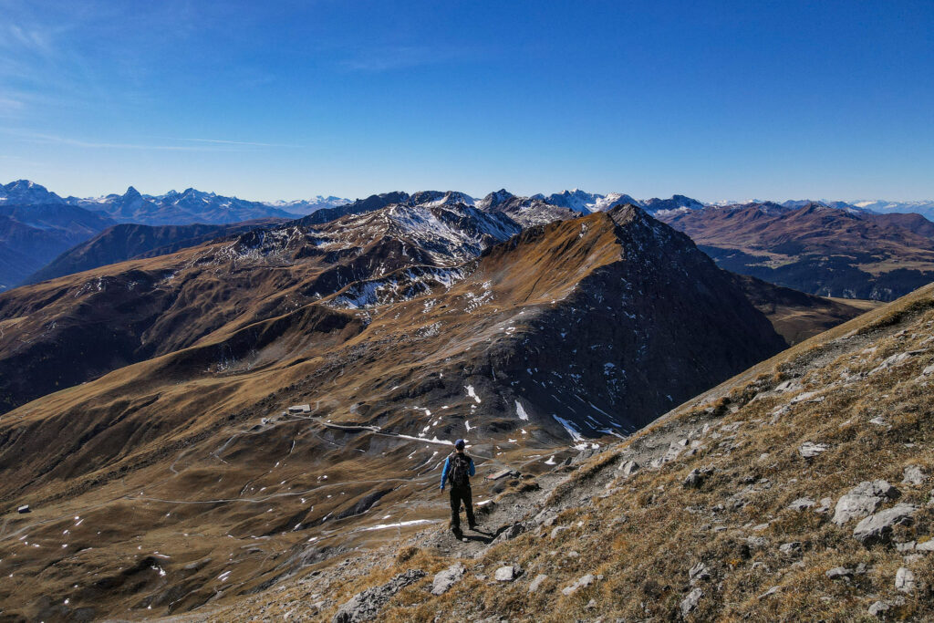 Dan descends a mountain in Davos called Schiahorn