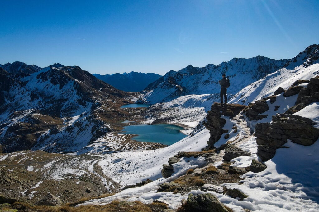 Dan looking towards the Joriseen Lakes during the Joriseen Hike
