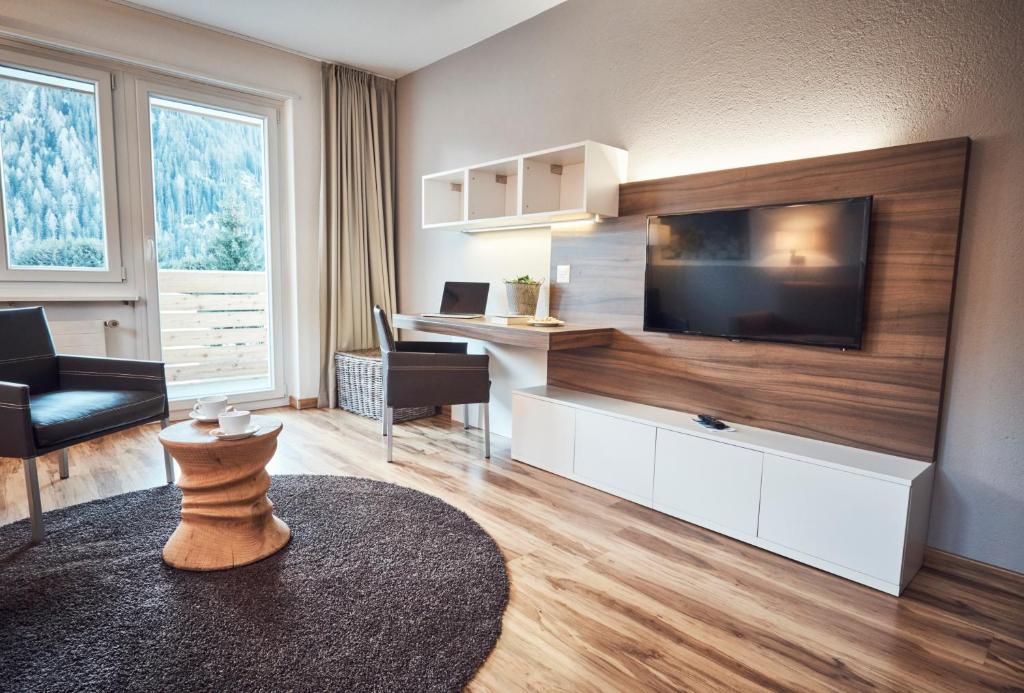 A dining room in an apartment